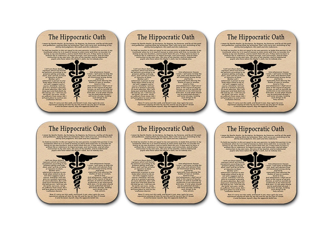 Buy 6 Coasters With Hippocratic Oath(english Version), Gift for Doctor, Gift for Physician, Doctor Gift Idea, Graduation Gift for Dr. Online in India ...